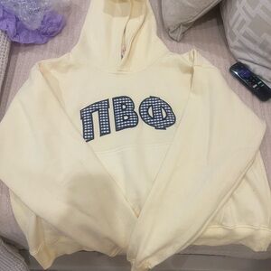 Butter yellow custom pi beta phi embroidered hoodie